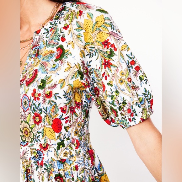 Boden Multicolor Floral Midi Dress - Picture 5 of 7